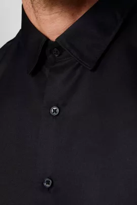 Черная акриловая рубашка Tudors на пуговицах средней толщины, с длинными рукавами, размер L, для мужчин, производство Турция Tudors, изображение 4