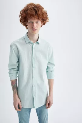 Рубашка DeFacto, Цвет: Бирюзовый, Размер: XL, изображение 3