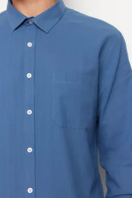 Рубашка TRENDYOL MAN, Цвет: Темно-синий, Размер: S, изображение 4
