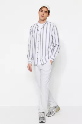 Рубашка TRENDYOL MAN, Цвет: Белый, Размер: S, изображение 3