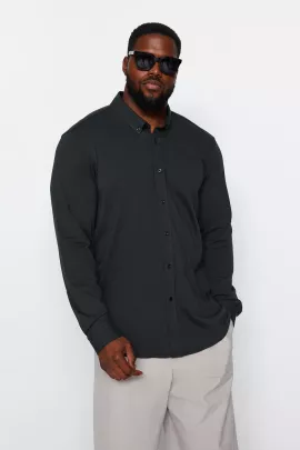 Рубашка TRENDYOL MAN, Цвет: Хаки, Размер: 4XL, изображение 2