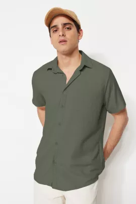 Рубашка TRENDYOL MAN, Цвет: Хаки, Размер: M, изображение 2