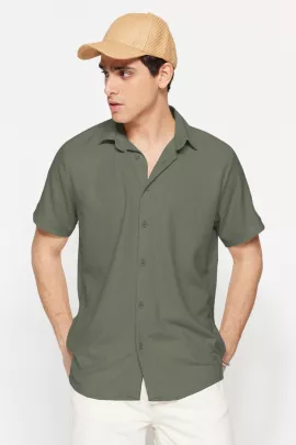 Рубашка TRENDYOL MAN, Цвет: Хаки, Размер: M, изображение 3