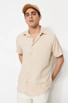 Рубашка TRENDYOL MAN, Цвет: Бежевый, Размер: M