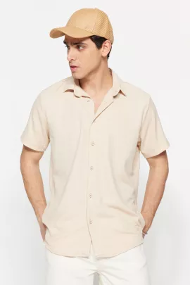Рубашка TRENDYOL MAN, Цвет: Бежевый, Размер: M, изображение 3