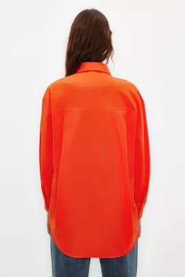 Рубашка TRENDYOLMILLA, Цвет: Оранжевый, Размер: 40, изображение 3