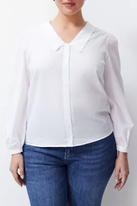 Рубашка Trendyol Curve, Цвет: Белый, Размер: 42, изображение 3