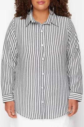 Рубашка Trendyol Curve, Цвет: Черный, Размер: 44, изображение 4