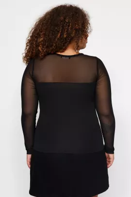 Блузка Trendyol Curve, Цвет: Черный, Размер: 2XL, изображение 4
