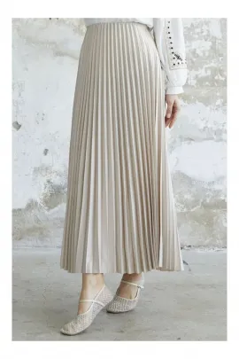 Плиссированная юбка A-line HENZA, Цвет: Бежевый, Размер: L/XL