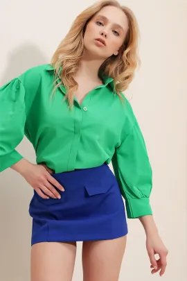 Блузка Trend Alaçatı Stili, Reňk: Ýaşyl, Ölçeg: M