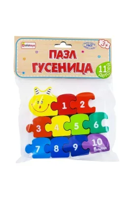 Пазл "Гусеница", 10 деталей Alatoys