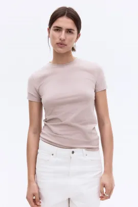 Футболка приталенная H&M, Цвет: Бежевый, Размер: XS
