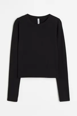 Топ с длинным рукавом H&M, Цвет: Черный, Размер: XS