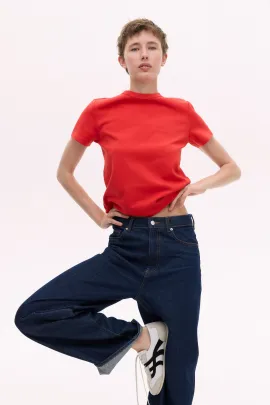 Футболка хлопковая H&M, Цвет: Красный, Размер: XS