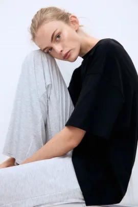 Футболка оверсайз H&M, Цвет: Черный, Размер: XS