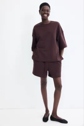 Свитшот короткий рукав H&M, Цвет: Коричневый, Размер: XS