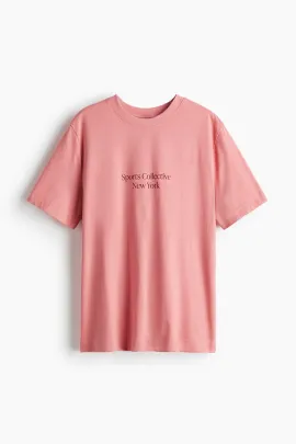 Футболка с принтом H&M, Цвет: Розовый, Размер: XXS