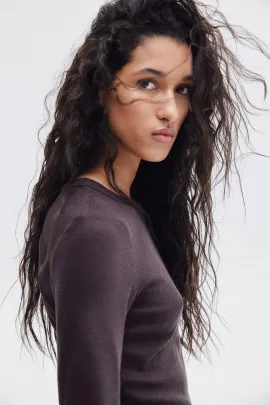 Верх рибана H&M, Цвет: Коричневый, Размер: XXS