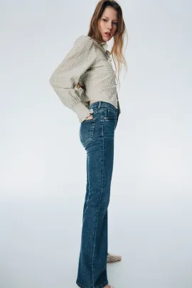 Джинсы фларед высокие H&M, Цвет: Синий, Размер: 34