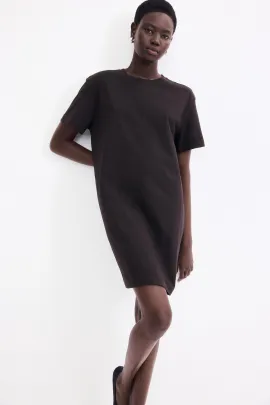 Платье-футболка H&M, Цвет: Коричневый, Размер: XXS