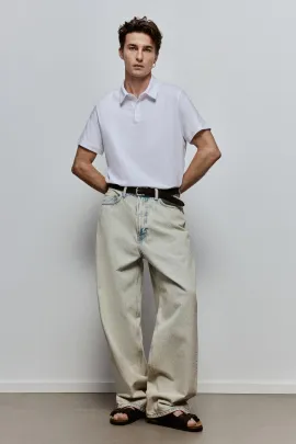 Футболка поло Slim Fit H&M, Цвет: Белый, Размер: XS