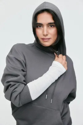 Свитшот с капюшоном H&M, Цвет: Серый, Размер: XS