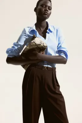 Брюки с деталями в виде завитков H&M, Цвет: Коричневый, Размер: XS
