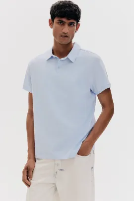 Футболка поло Slim Fit H&M, Цвет: Синий, Размер: XS