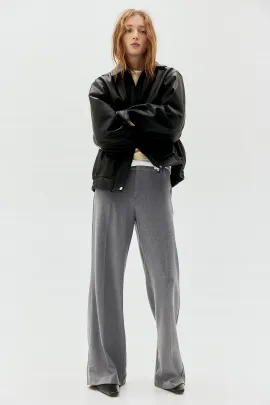 Брюки широкие элегантные H&M, Цвет: Серый, Размер: 34