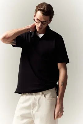 Футболка поло Regular Fit Pike H&M, Цвет: Черный, Размер: XS