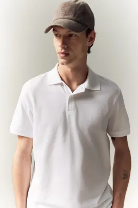 Футболка поло Regular Fit Pike H&M, Цвет: Белый, Размер: XS