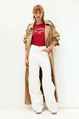 Футболка с принтом H&M, Цвет: Красный, Размер: XS