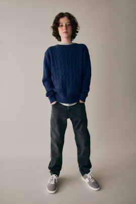 Джинсы Relaxed Tapered Fit H&M, Reňk: Gara, Ölçeg: 8-9 ýaş