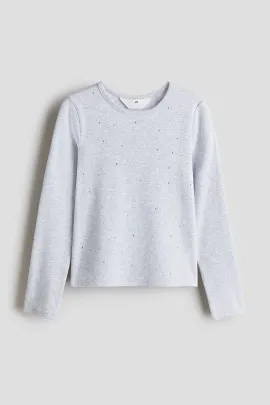 Верх джерси хлопковый длинный рукав H&M, Reňk: Çal, Ölçeg: 8-10 ýaş