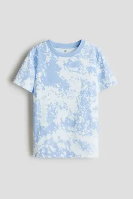 Футболка с принтом и хлопковая H&M, Reňk: Gök, Ölçeg: 8-10 ýaş