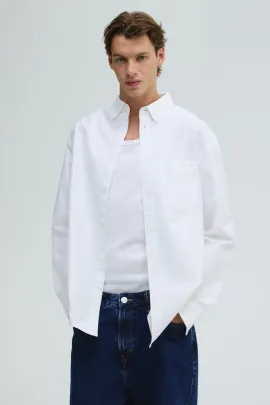 Рубашка Oxford Regular Fit H&M, Цвет: Белый, Размер: XS