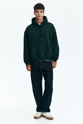 Свитшот свободного кроя с капюшоном H&M, Reňk: Ýaşyl, Ölçeg: S