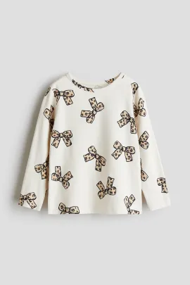 Верх джерси с принтом H&M, Reňk: Экрю, Ölçeg: 2-4 ýaş