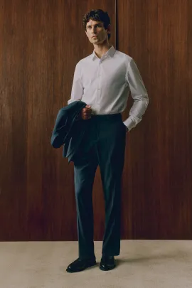 Рубашка Slim Fit Легкая Глажка H&M, Цвет: Белый, Размер: XS