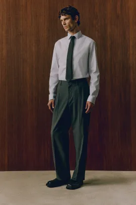 Рубашка Slim Fit стрейч H&M, Цвет: Белый, Размер: XS