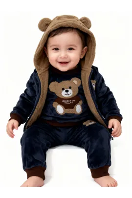 Костюм тройка Fashion happiness, Цвет: Темно-синий, Размер: 9-12 мес.