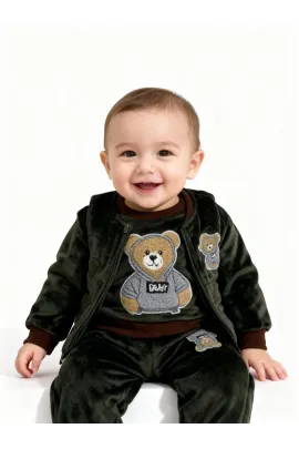 Костюм тройка Fashion happiness, Цвет: Зеленый, Размер: 9-12 мес.