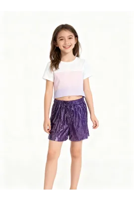 Шорты Shopaholic, Reňk: Benewşe, Ölçeg: 7-8 ýaş