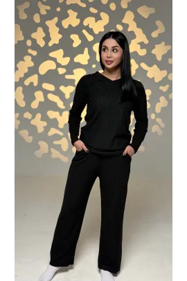 Женский стильный комплект SheVibe, Цвет: Черный, Размер: S