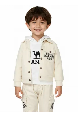 Костюм тройка KuerBaobei, Reňk: Bež, Ölçeg: 3-4 ýaş