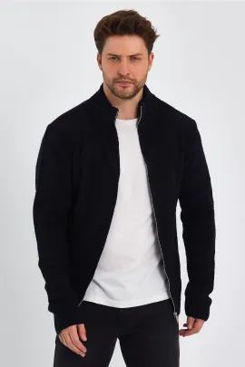 Кардиган с воротником-стойкой и молнией ALEXANDERGARDI, Цвет: Темно-синий, Размер: M