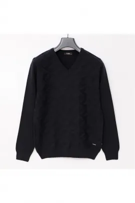 Свитер мужской с длинным рукавом и V-образным вырезом Dio Rise, Цвет: Темно-синий, Размер: L