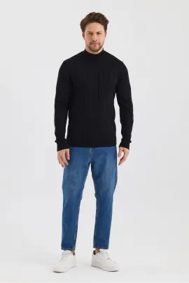 Свитер с полурыбацким воротником ALEXANDERGARDI, Цвет: Черный, Размер: M