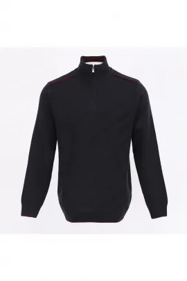 Свитер мужской с длинным рукавом и воротником-стойкой на молнии Dio Rise, Цвет: Темно-синий, Размер: M